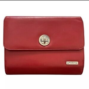 Franklin Covey Red Faux Leather Day Runner Planner